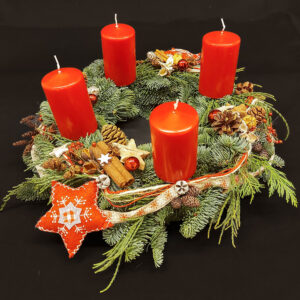 Adventskranz 15A | ST - karmin